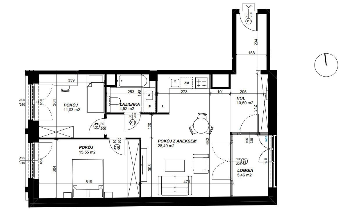 3 pok. Apartament w Centrum gotowy do wykończenia