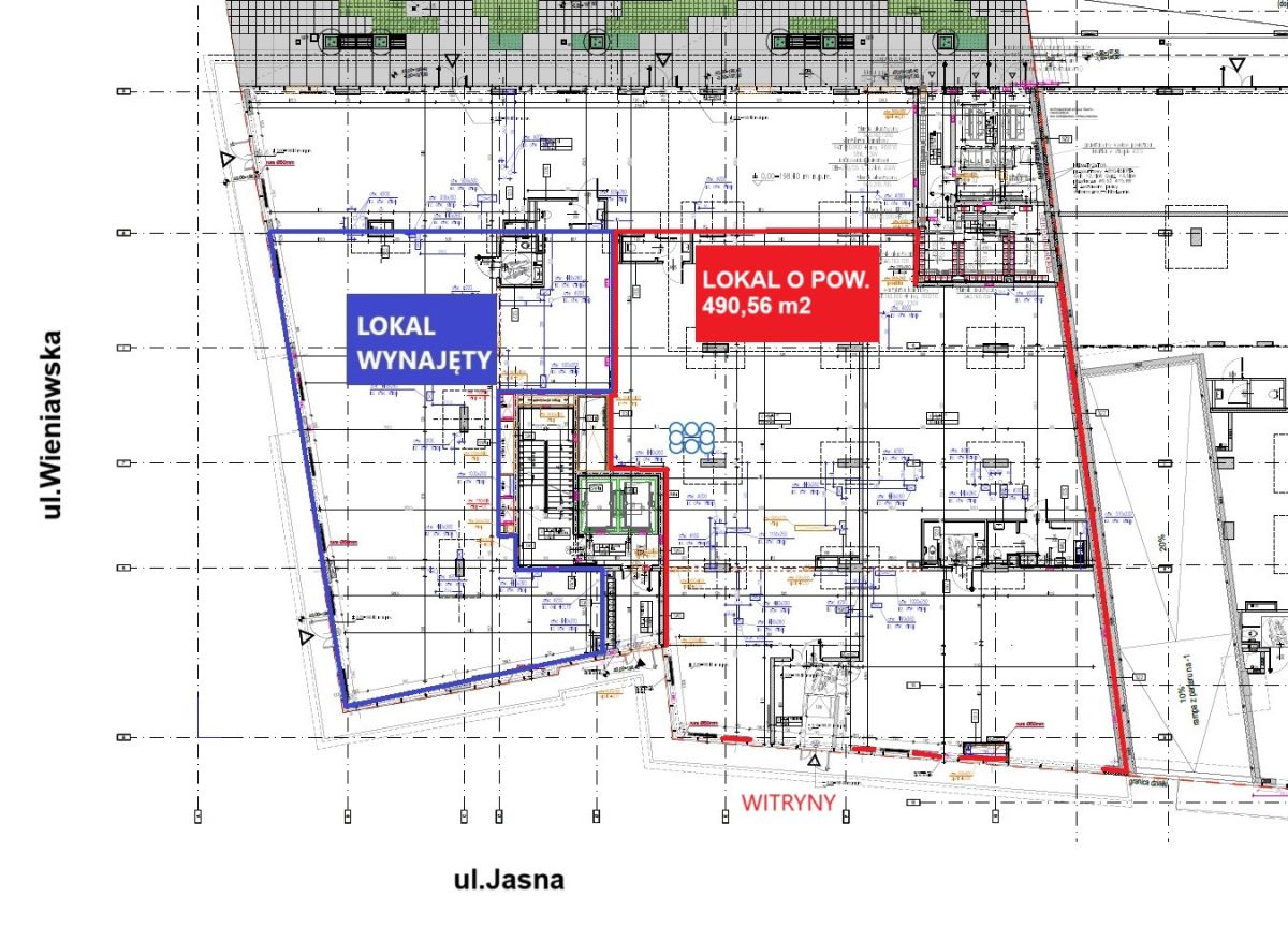 Lokal o pow. 490,56 m2 z witrynami ul. Jasna