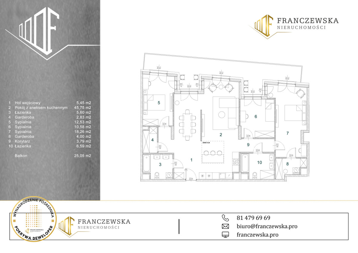 Przestronny apartament w centrum miasta