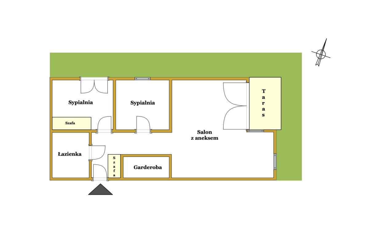 3 pokoje | ogródek 70 m2 | wys. standard | Sławin