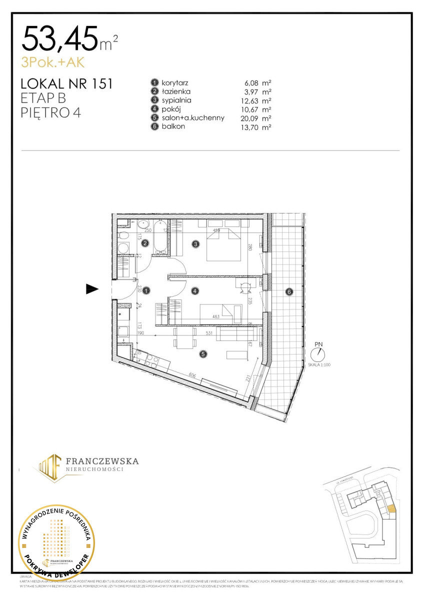 3 pokoje blisko Medycznego
