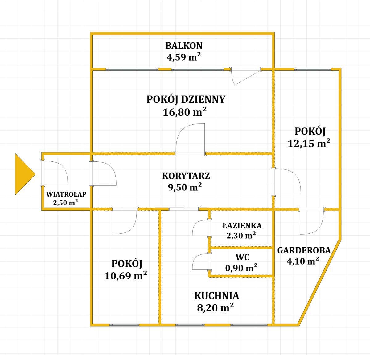 Mieszkanie | 66,69 m²| Kaczeńcowa | Czuby Północne
